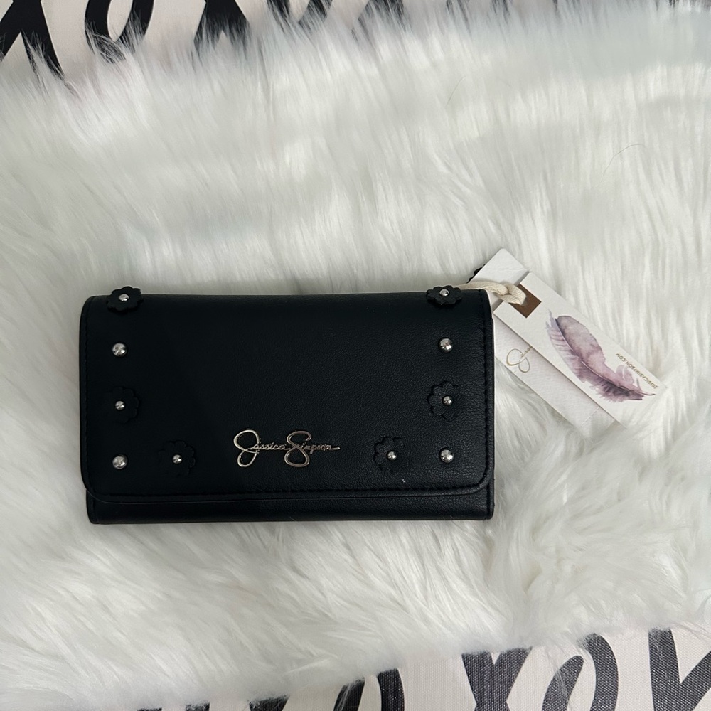 Black Floral Embellished Women's Bag